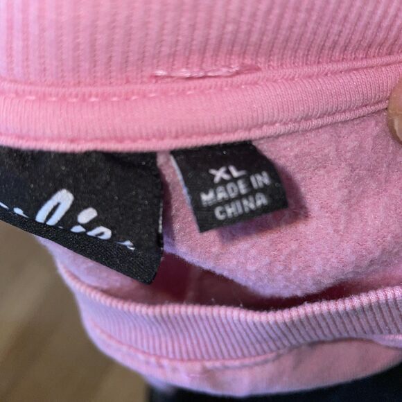 Barbie Pullover Sweatshirt Raw Hem Pink Size XL - Picture 2 of 6